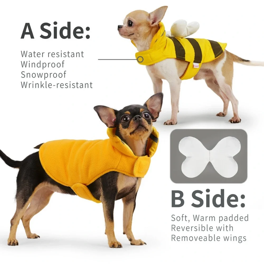 XXXS NEW  Frienperro Reversible Bee Dog Costume - Picture 3 of 6